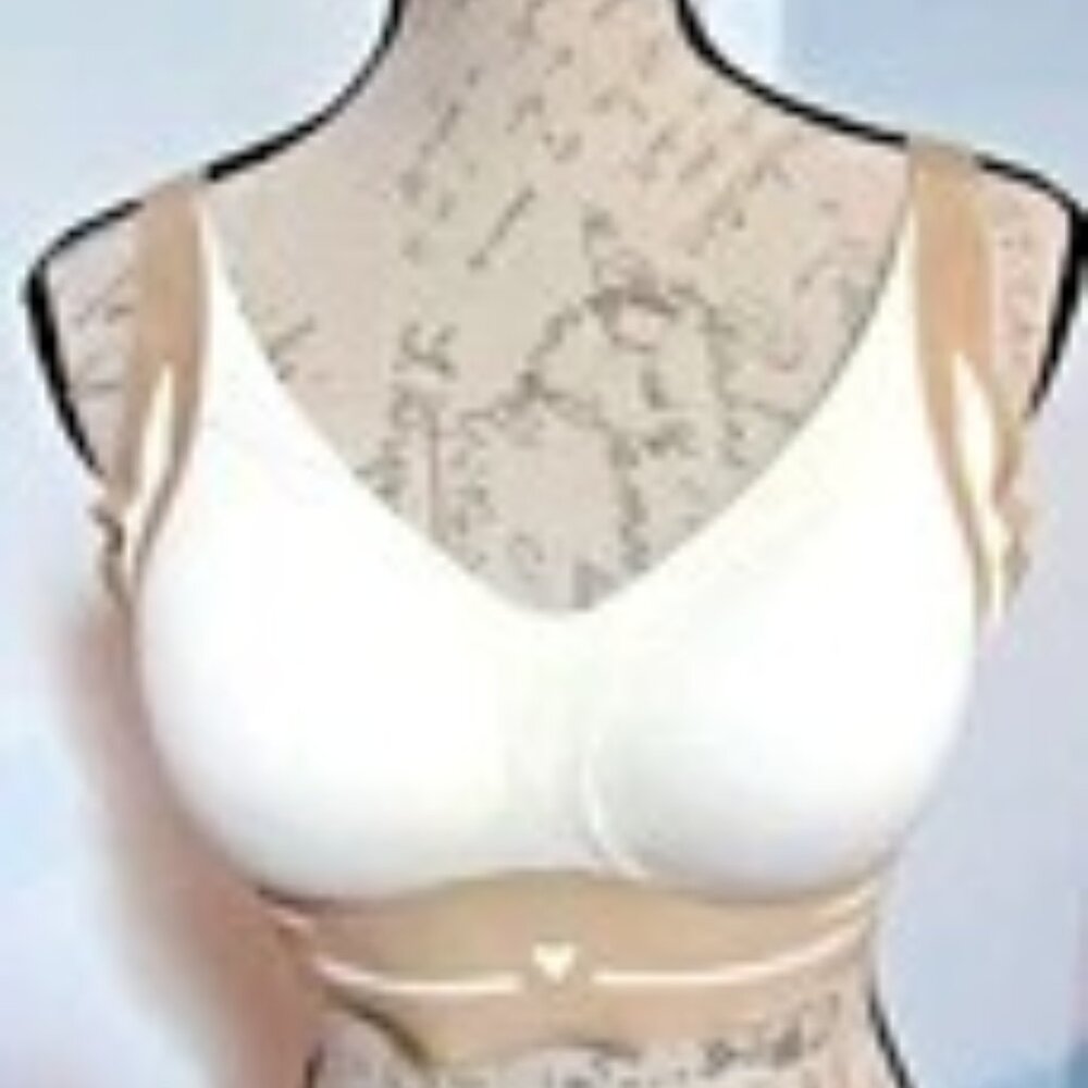 BEAUTIFUL COMFORTABLE NO-WIRE BRA IN SIZE 3XL - 4XL COLOR BEIGE W/BLACK ACCENT'S
